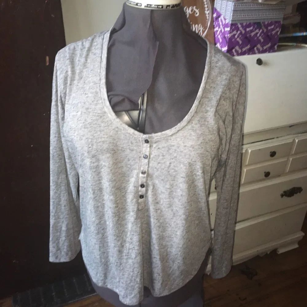 Victoria’s Secret grey Henley long sleeve shirt